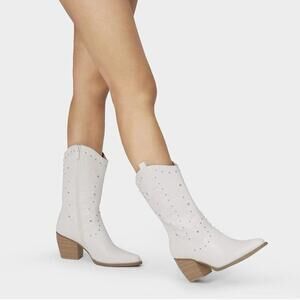 NWT- DREAM PAIRS Women's Western Cowboy boots Mid Calf Cowgirl boot Pull-on